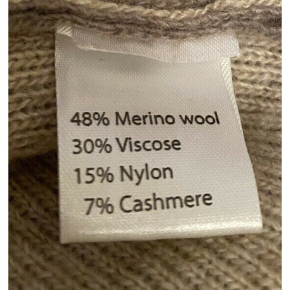 Benedetta B Sz M Women’s Tan Cream Stripe Wool Cashmere Pullover Sweater - Picture 4 of 5